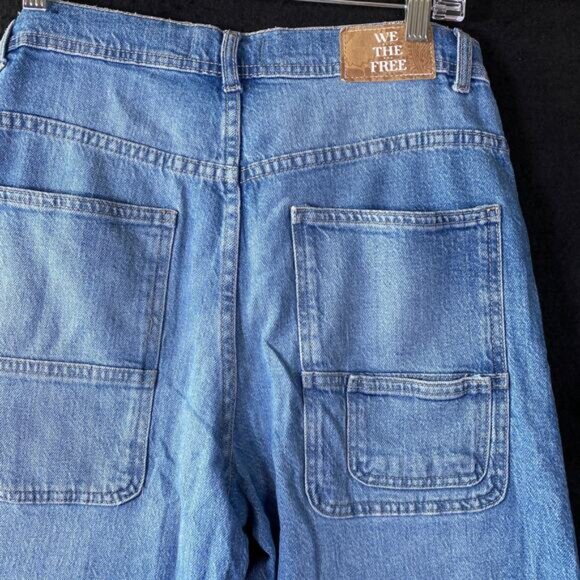 We The Free Womens Jeans Blue Denim Piper Crop Wide Leg Stretch 27 - Picture 11 of 12